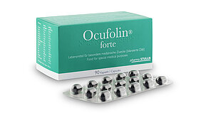 Abbildung Packung Ocufolin forte mit Kapsel-Blister